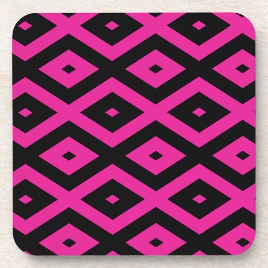 Fuchsien und schwarzer Diamant Getränkeuntersetzer (Vorderseite)