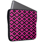 Fuchsien und schwarzer Diamant Laptopschutzhülle (Vorne Rechts)