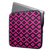 Fuchsien und schwarzer Diamant Laptopschutzhülle (Vorderseite Links)