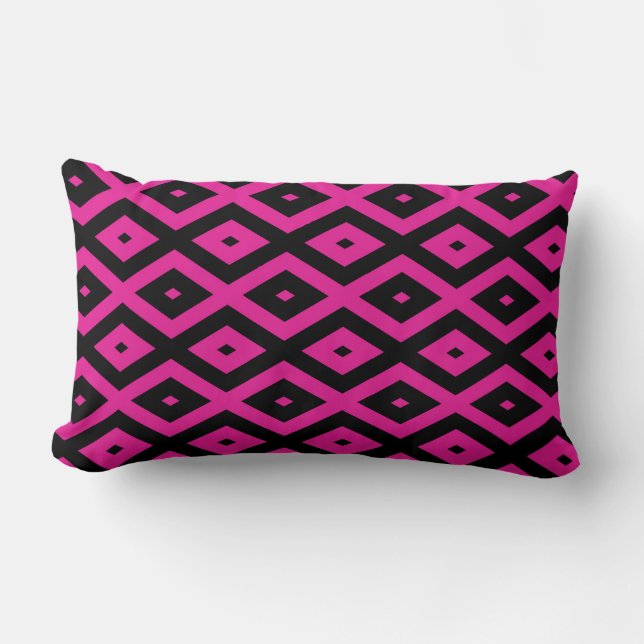 Fuchsien und schwarzer Diamant Lendenkissen (Vorderseite)