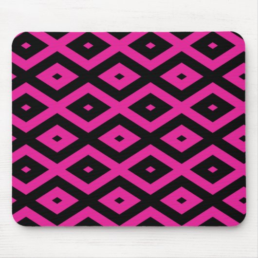 Fuchsien und schwarzer Diamant Mousepad (Vorne)