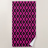 Fuchsien und schwarzer Diamant Strandtuch (Vorderseite)