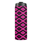Fuchsien und schwarzer Diamant Thermosbecher (Vorderseite)
