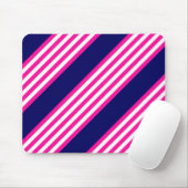 Fuchsien und weiße fünf Streifen mit blauem Muster Mousepad (Mit Mouse)