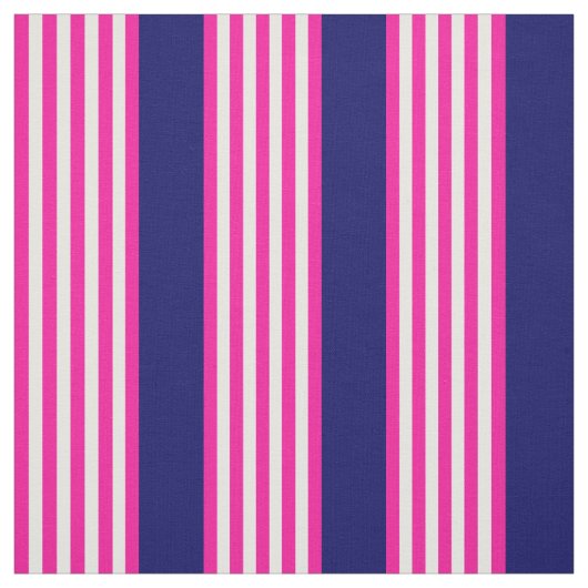 Fuchsien und weiße fünf Streifen mit blauem Muster Stoff (Muster)