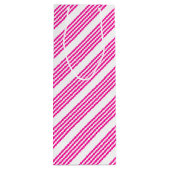 Fuchsien und weiße fünf Streifen Muster Geschenktüte Für Weinflaschen (Rückseite)