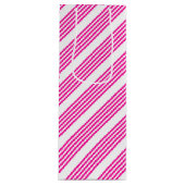 Fuchsien und weiße fünf Streifen Muster Geschenktüte Für Weinflaschen (Vorderseite)