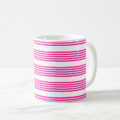 Fuchsien und weiße fünf Streifen Muster Kaffeetasse (VorderseiteRechts)