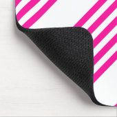Fuchsien und weiße fünf Streifen Muster Mousepad (Ecke)