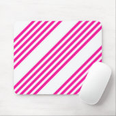 Fuchsien und weiße fünf Streifen Muster Mousepad (Mit Mouse)