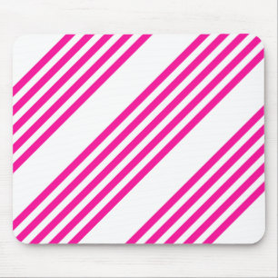Fuchsien und weiße fünf Streifen Muster Mousepad