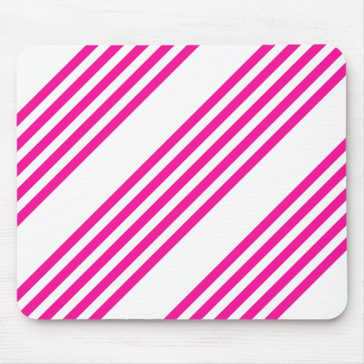 Fuchsien und weiße fünf Streifen Muster Mousepad (Vorne)