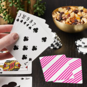 Fuchsien und weiße fünf Streifen Muster Spielkarten (In Situ)
