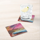 Fuchsienausdruck Rechteckiger Pappuntersetzer (Vor Ort)