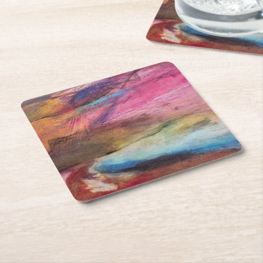 Fuchsienausdruck Rechteckiger Pappuntersetzer (angewinkelt)