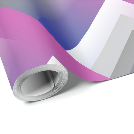 Fuchsienblau grau geschenkpapier (Rolleneckpunkt)