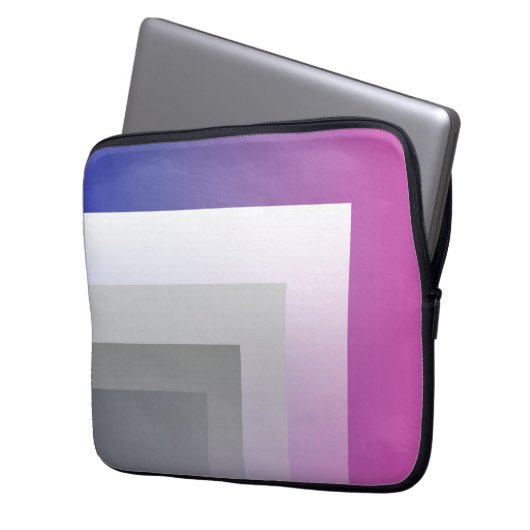 Fuchsienblau grau laptopschutzhülle (Vorderseite Links)