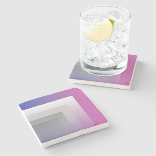 Fuchsienblau grau steinuntersetzer (Seitenansicht)