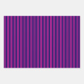 Fuchsienblauer Fünf Streifen Geschenkpapier Set (Vorderseite 3)
