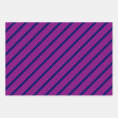 Fuchsienblauer Fünf Streifen Geschenkpapier Set (Vorderseite 2)