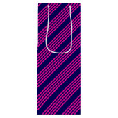 Fuchsienblauer Fünf Streifen Geschenktüte Für Weinflaschen (Vorderseite)