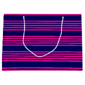 Fuchsienblauer Fünf Streifen Große Geschenktüte (Vorderseite)