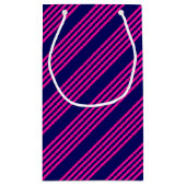 Fuchsienblauer Fünf Streifen Kleine Geschenktüte (Rückseite)