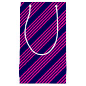 Fuchsienblauer Fünf Streifen Kleine Geschenktüte (Vorderseite)