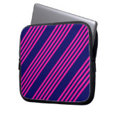Fuchsienblauer Fünf Streifen Laptopschutzhülle (Vorderseite Links)