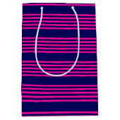 Fuchsienblauer Fünf Streifen Mittlere Geschenktüte (Vorderseite)