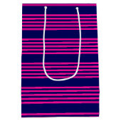 Fuchsienblauer Fünf Streifen Mittlere Geschenktüte (Rückseite)
