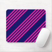 Fuchsienblauer Fünf Streifen Mousepad (Mit Mouse)