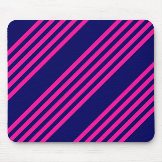 Fuchsienblauer Fünf Streifen Mousepad (Vorne)