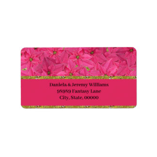Fuchsienfarbene Poinsettias, Gewohnheit Adressaufkleber