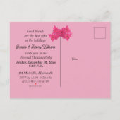 Fuchsienfarbene Poinsettias, Weihnachten Einladungspostkarte (Rückseite)