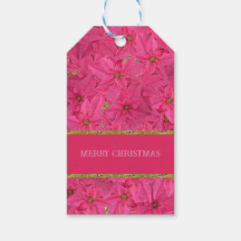 Fuchsienfarbene Poinsettien, Gewohnheitsmuster Geschenkanhänger