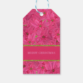 Fuchsienfarbene Poinsettien, Gewohnheitsmuster Geschenkanhänger