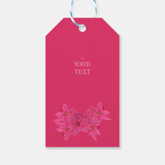 Fuchsienfarbene Poinsettien, Gewohnheitsmuster Geschenkanhänger (Rückseite)
