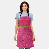 Fuchsienfarbene Poinsettien, Gewohnheitsmuster Schürze (Getragen)