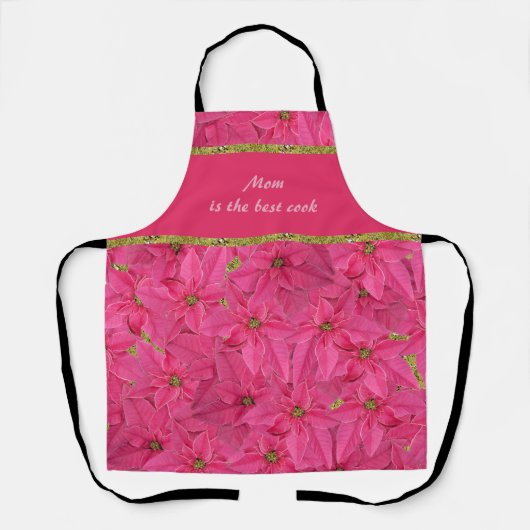 Fuchsienfarbene Poinsettien, Gewohnheitsmuster Schürze (Vorderseite)