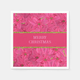 Fuchsienfarbene Poinsettien, Gewohnheitsmuster Serviette
