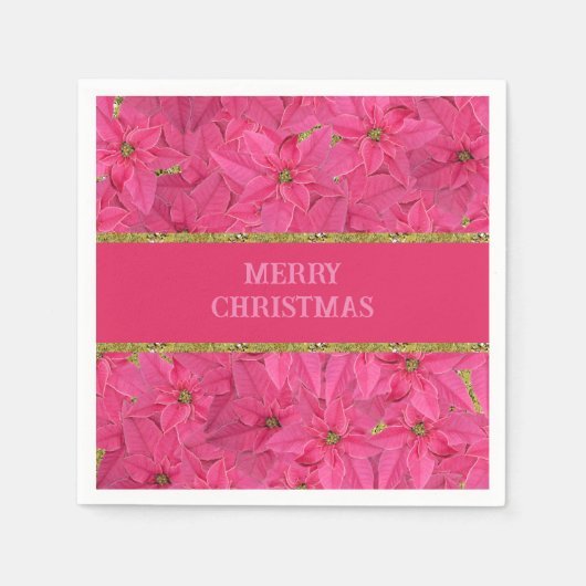 Fuchsienfarbene Poinsettien, Gewohnheitsmuster Serviette (Vorderseite)