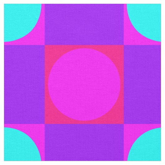 Fuchsienfarbenes Quadrat und Rundmuster Stoff (Nahaufnahme)