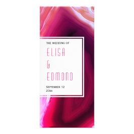 Fuchsienrosa Ageratscheibe Modernes Hochzeitsprogr Werbekarte