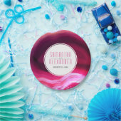 Fuchsienrosa Agoode Moderne Hochzeit Pappteller (Party)