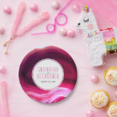 Fuchsienrosa Agoode Moderne Hochzeit Pappteller (Party)