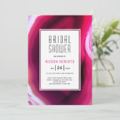 Fuchsienrosa-Agrotte-Scheiben-Brautparty Einladung (Stehend Vorderseite)