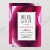 Fuchsienrosa-Agrotte-Scheiben-Brautparty Einladung (Vorne/Hinten)