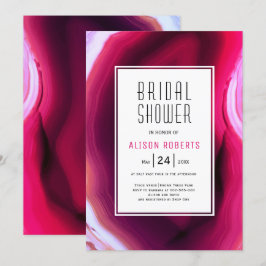 Fuchsienrosa-Agrotte-Scheiben-Brautparty Einladung