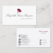 Fuchsienrosa Aquarellenkarte Visitenkarte (Vorne/Hinten)